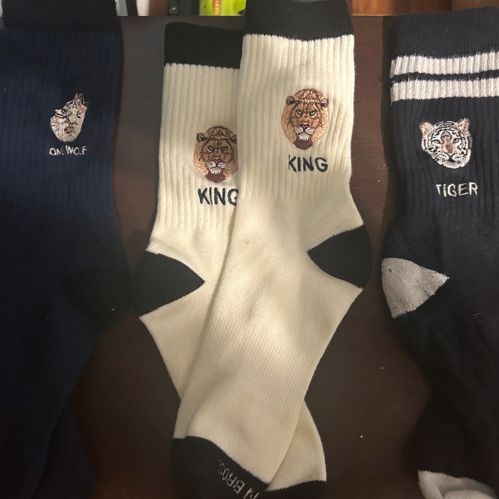 Wildlife Collection Men's Socks - Navy, Cream, and Black